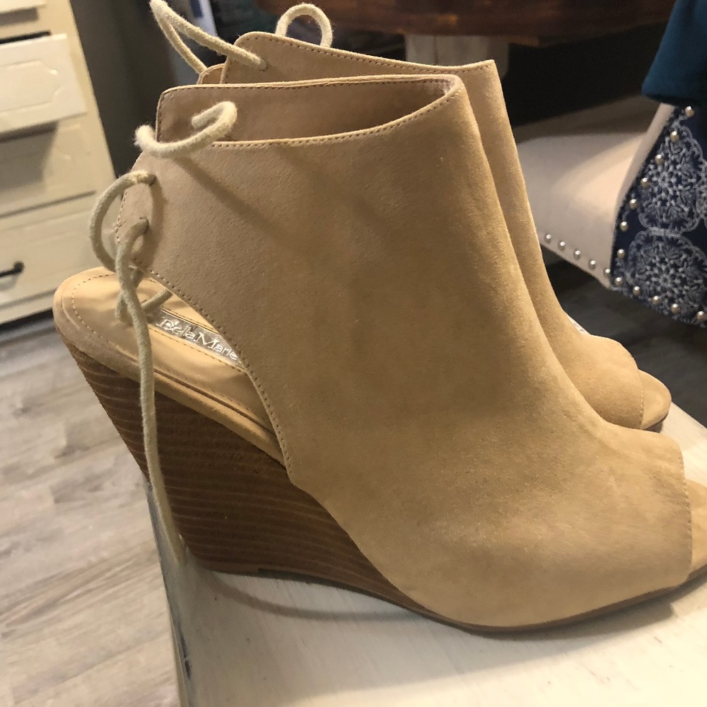Bella Marie Faux Suede Wedge Heels